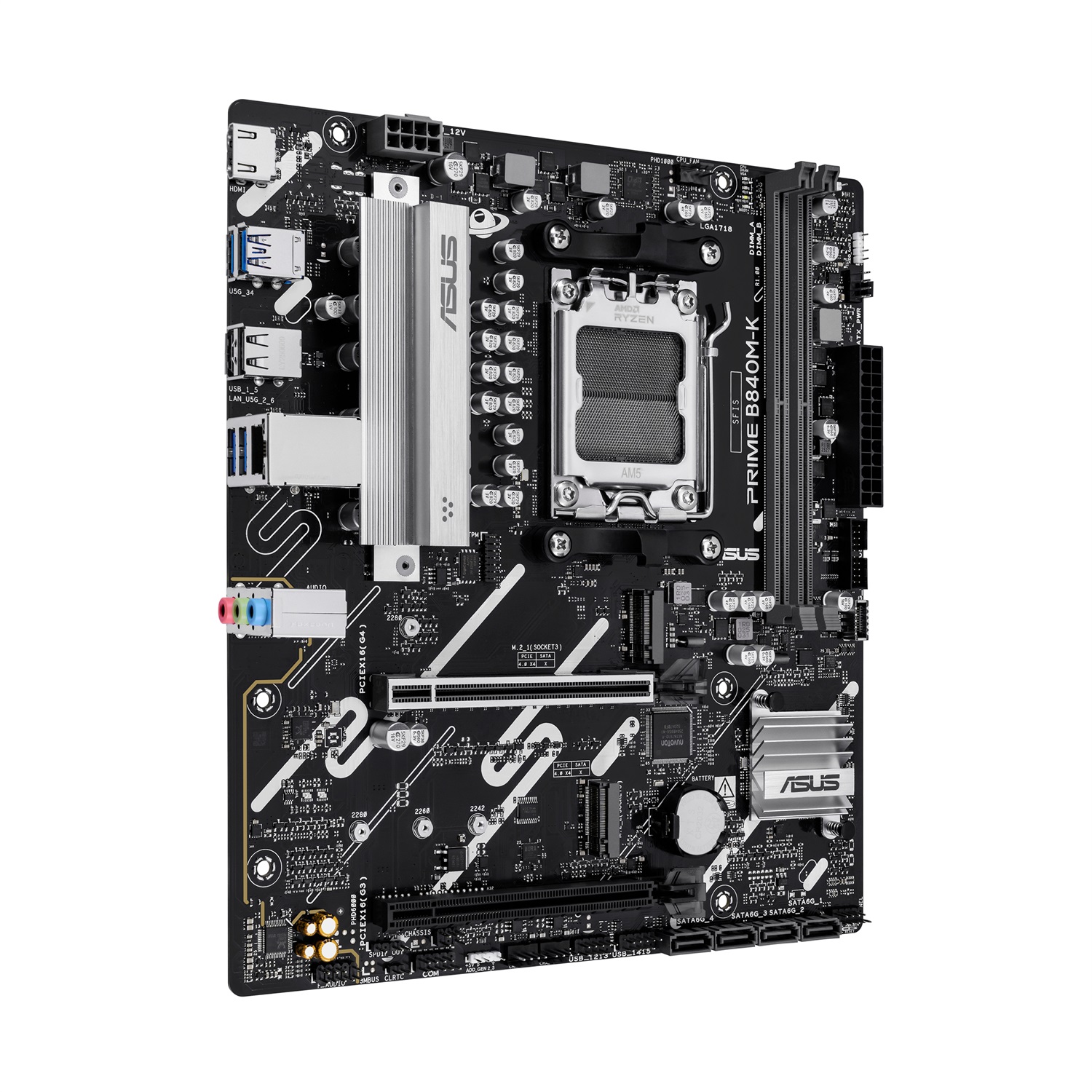 ASUS PRIME B840M-K Scheda Madre AMD micro-ATX con DDR5, PCIe 4.0, 2 slot M.2 e Ethernet 2,5 GB