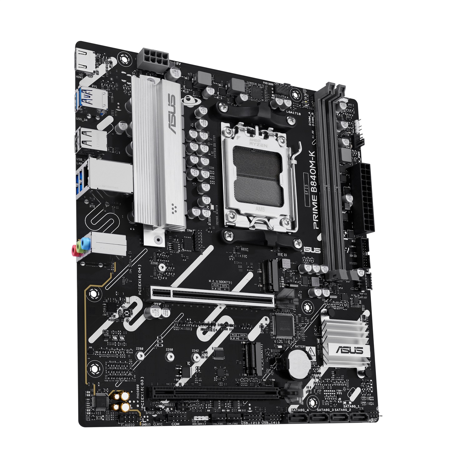 ASUS PRIME B840M-K Scheda Madre AMD micro-ATX con DDR5, PCIe 4.0, 2 slot M.2 e Ethernet 2,5 GB
