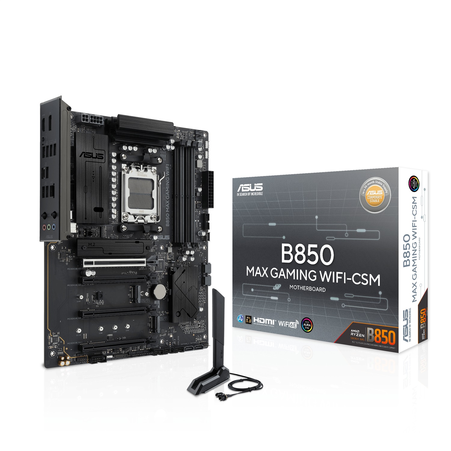 ASUS B850 MAX GAMING WIFI - Scheda Madre ATX AMD AM5 con DDR5, WiFi 6E, 3 slot M.2 e PCIe 5.0