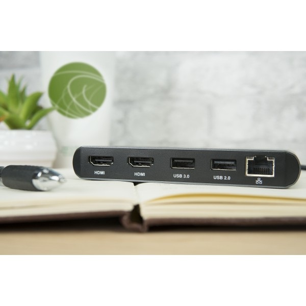 CalDigit Thunderbolt 3 Mini Dock Wired - Doppio HDMI 2.0, Portatile, Alimentato tramite Bus, 40 Gbps, Doppio 4K @ 60 Hz, USB 3.0 e 2.0, GbE LAN
