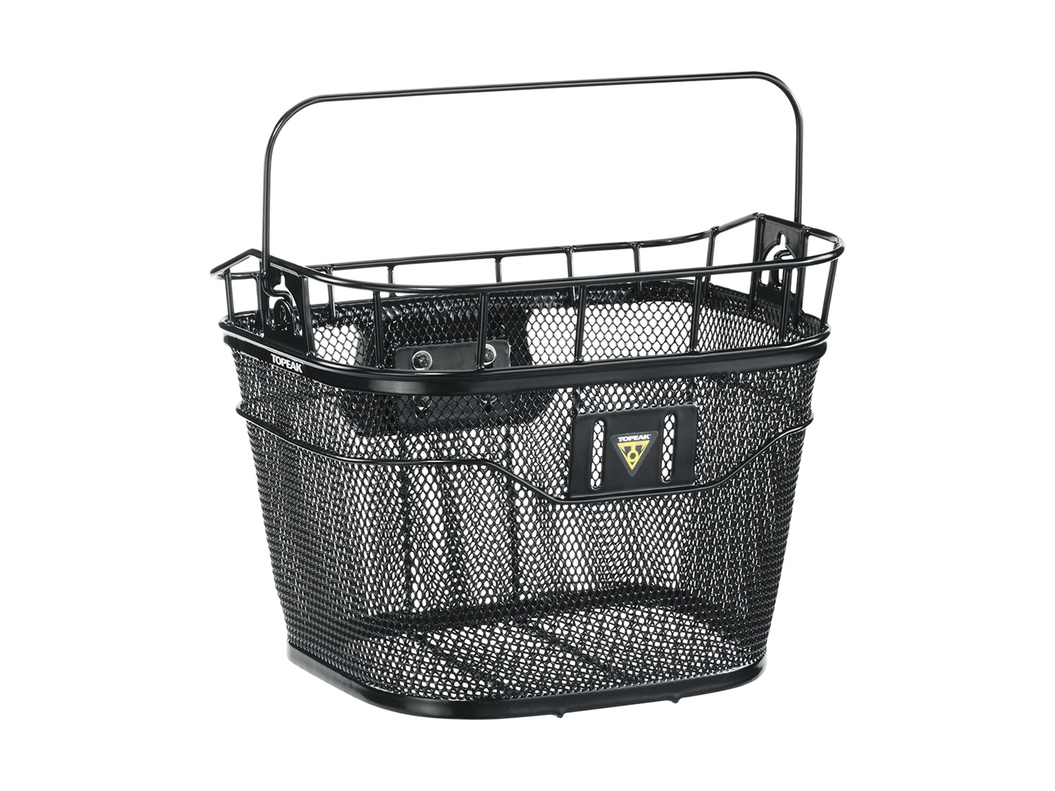 Topeak Basket Front Cestino Anteriore in Metallo Nero, Capacità 16L, Attacco QuickClick Fixer 3, Compatibile con Manubri Ø25.4 e Ø31.8 mm