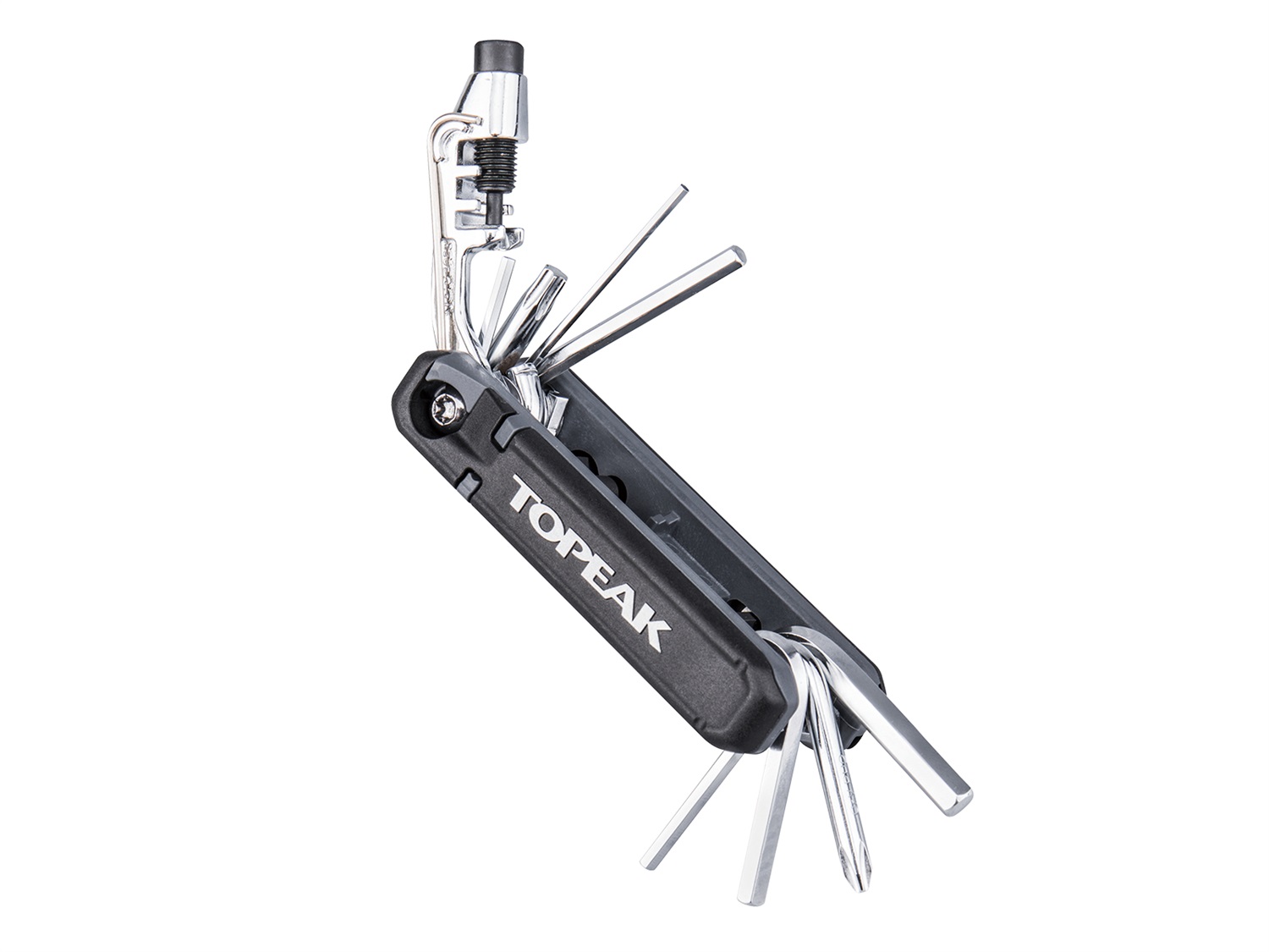Topeak Hexus X Multitool - Mini attrezzo multifunzione con 21 funzioni, design moderno e leve per pneumatici integrate
