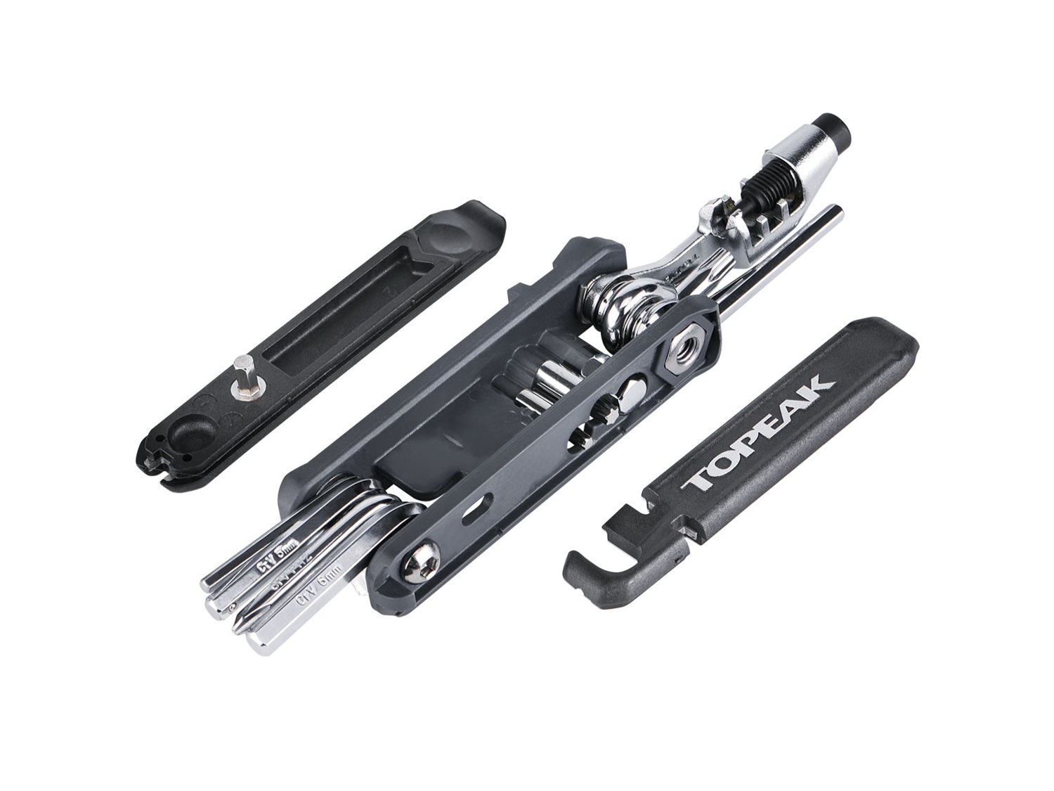 Topeak Hexus X Multitool - Mini attrezzo multifunzione con 21 funzioni, design moderno e leve per pneumatici integrate