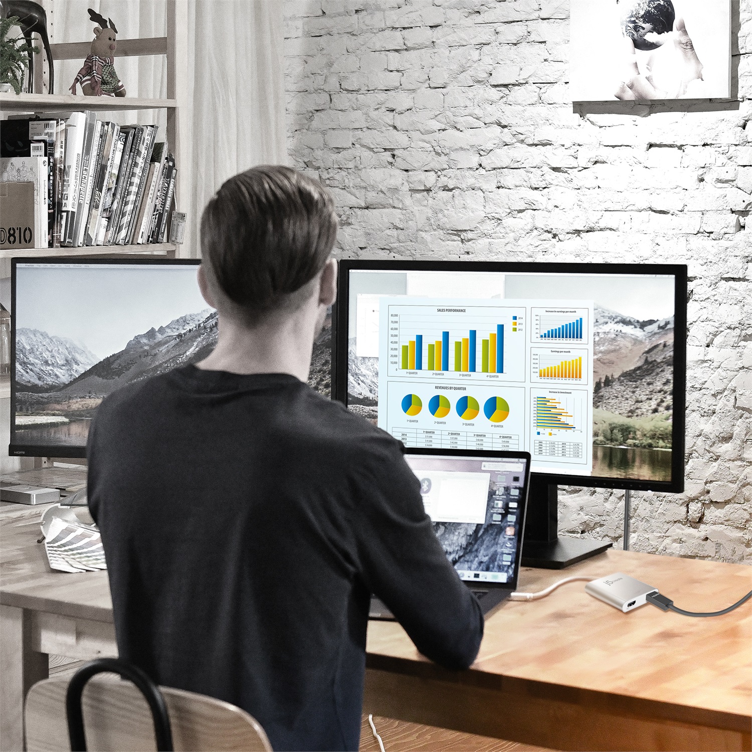 j5create JUA365-N Adattatore Multi-Monitor USB 3.0 a Dual HDMI - 4K Ultra HD 1080p Full HD, Compatibile con Windows e Mac, Colore Argento