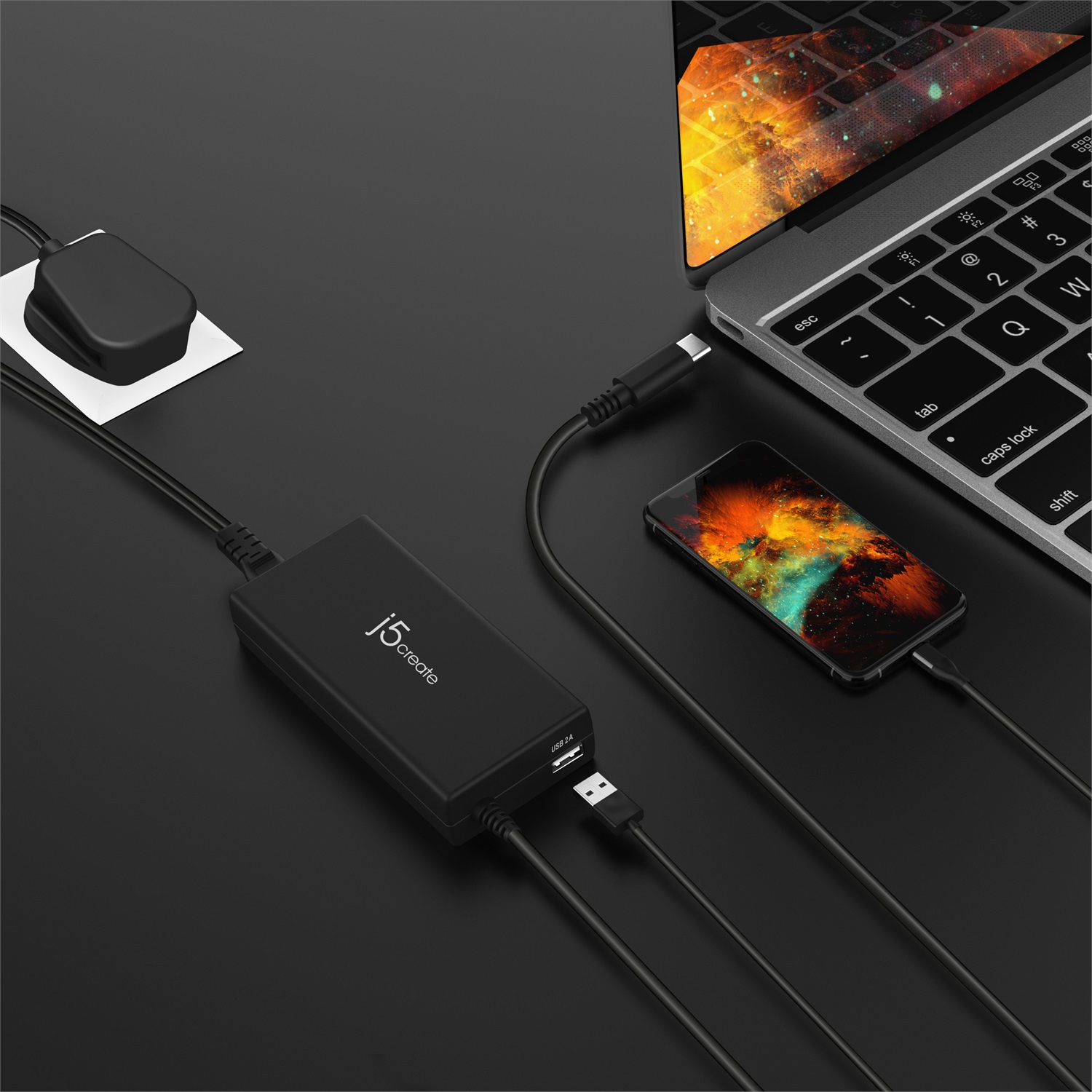 j5create JUP2290C-EN Super Caricatore PD USB-C 100W con Protezione da Sovracorrente e Surriscaldamento