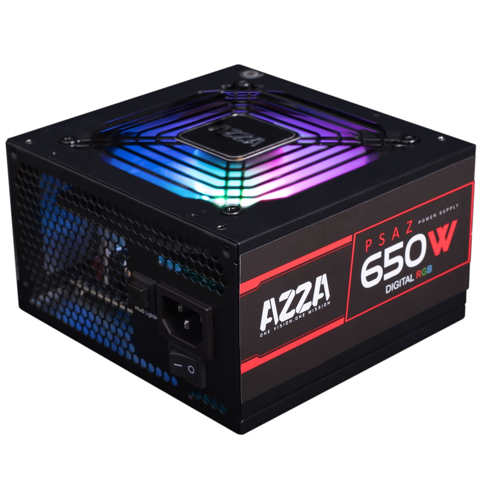 Azza PSAZ-650W ARGB Alimentatore per Computer 650W 20 4 pin ATX Nero con 2 x PCIe