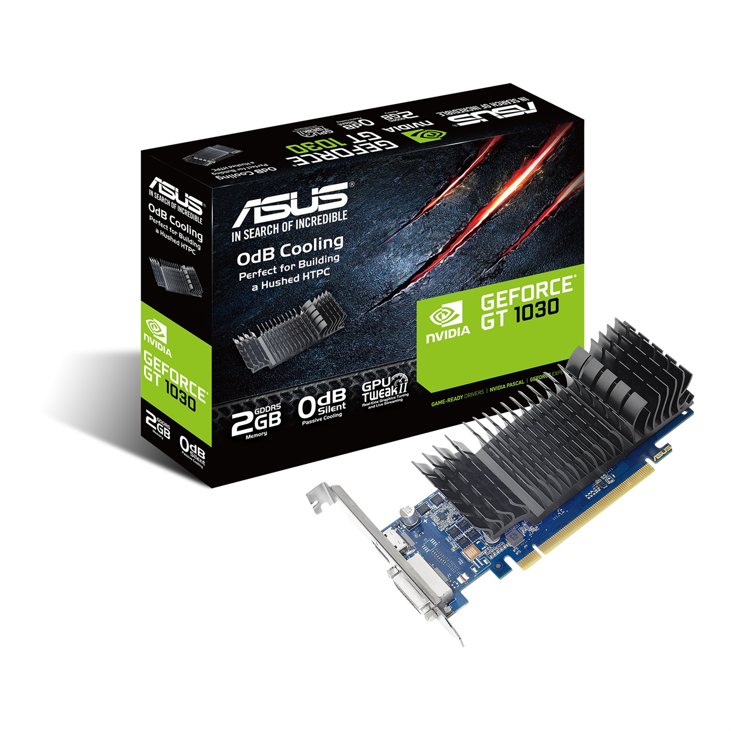 ASUS GT1030-SL-2G-BRK NVIDIA GeForce GT 1030 2 GB GDDR5 Low Profile Passiva 0dB