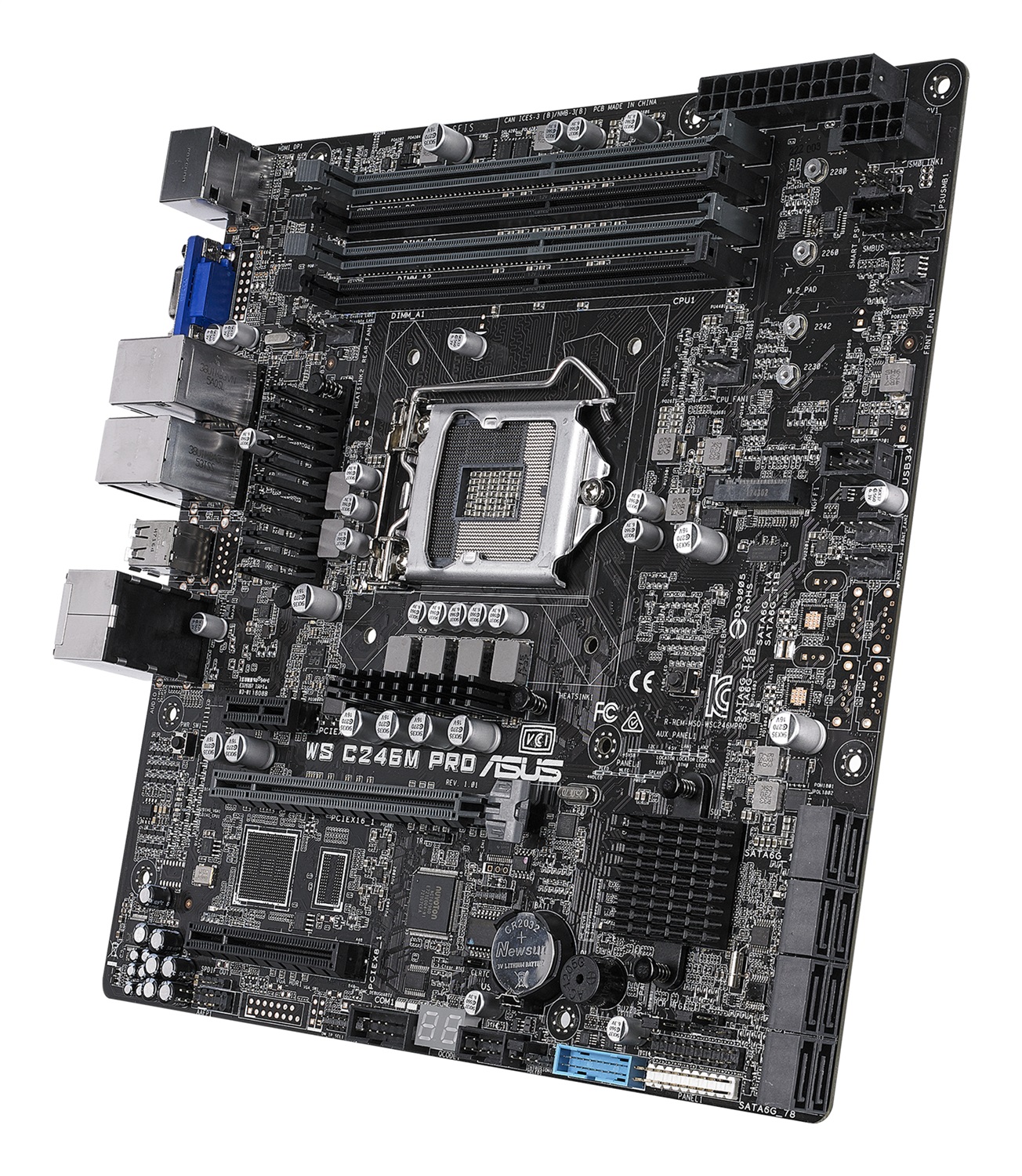 ASUS WS C246M PRO - Scheda madre Micro ATX con Intel C246, LGA 1151, supporto per processori Intel e memoria DDR4