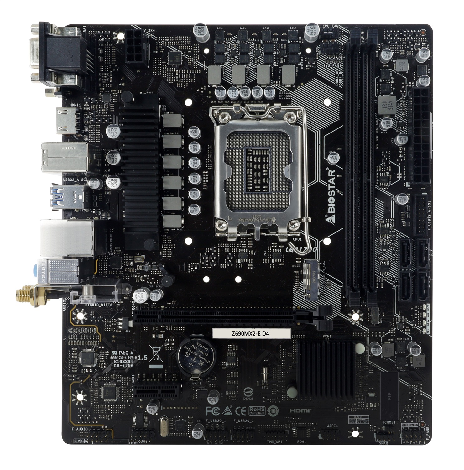 Biostar Z690MX2-E D4 Scheda Madre Micro ATX LGA 1700 con Chipset Intel Z690 e Supporto DDR4