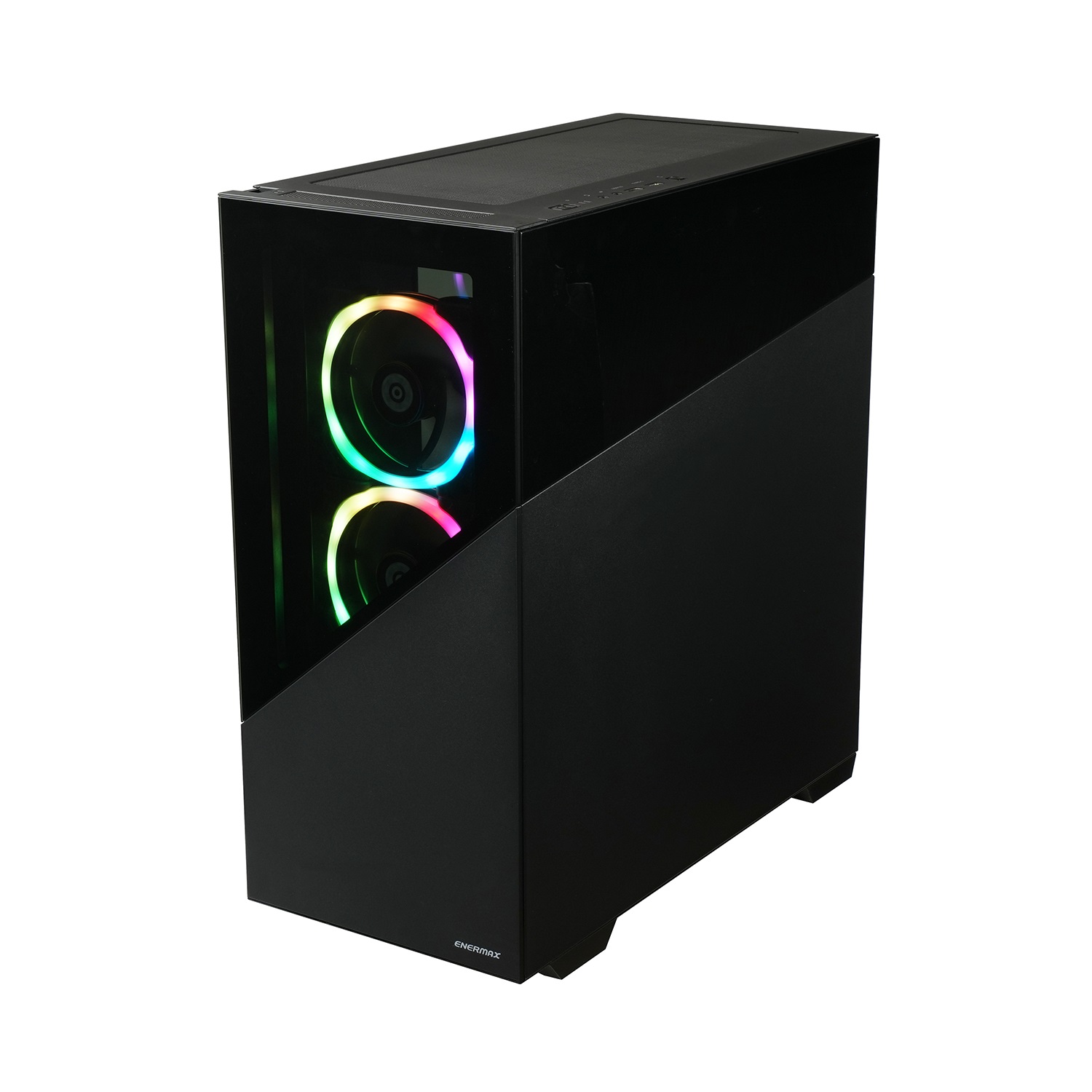 Enermax K8 Midi Tower Gaming PC Case Nero con Vetro Temperato, 3 Ventole ARGB PWM da 12 cm, USB3.2 Gen1 e Tipo C