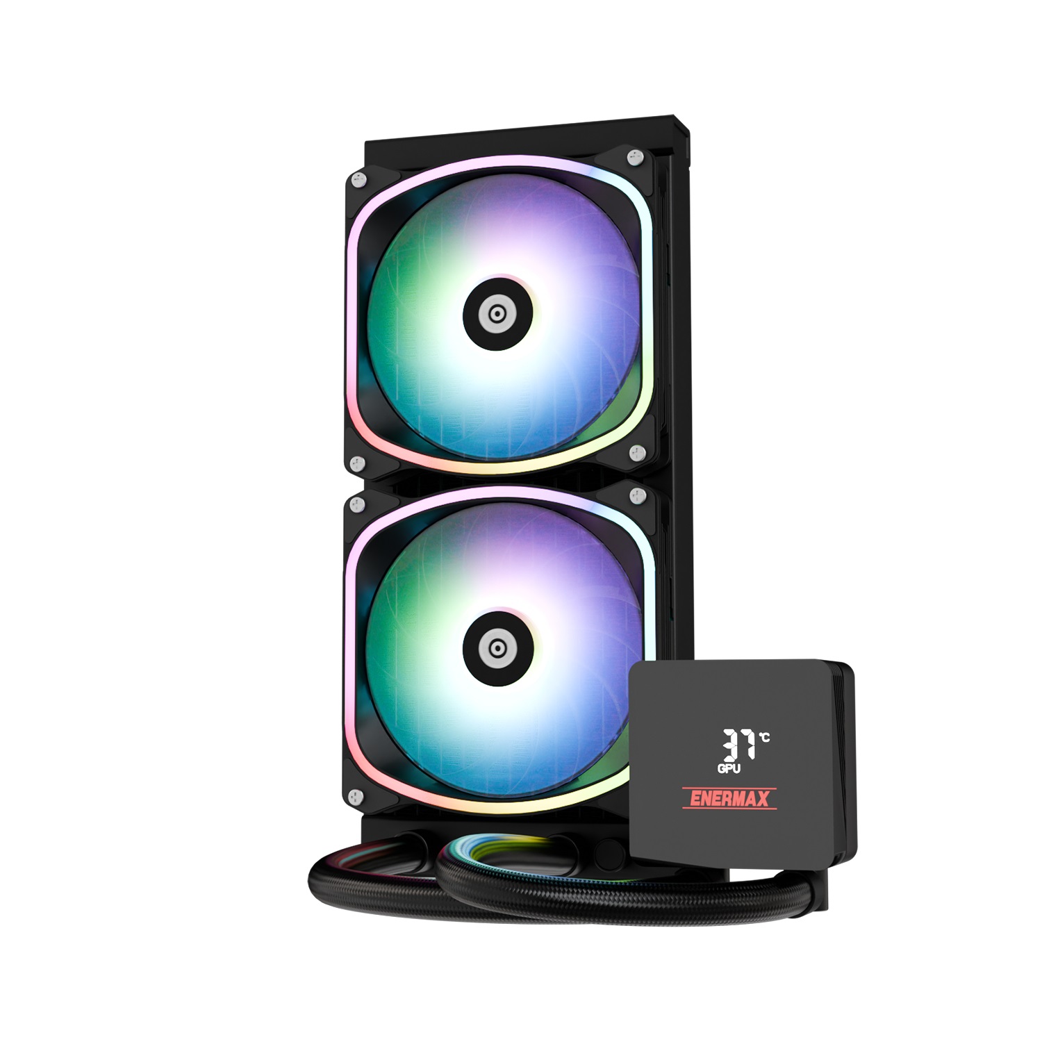 Enermax Aquafusion II ARGB 240mm - Dissipatore CPU a liquido con monitoraggio temperature e display rotante