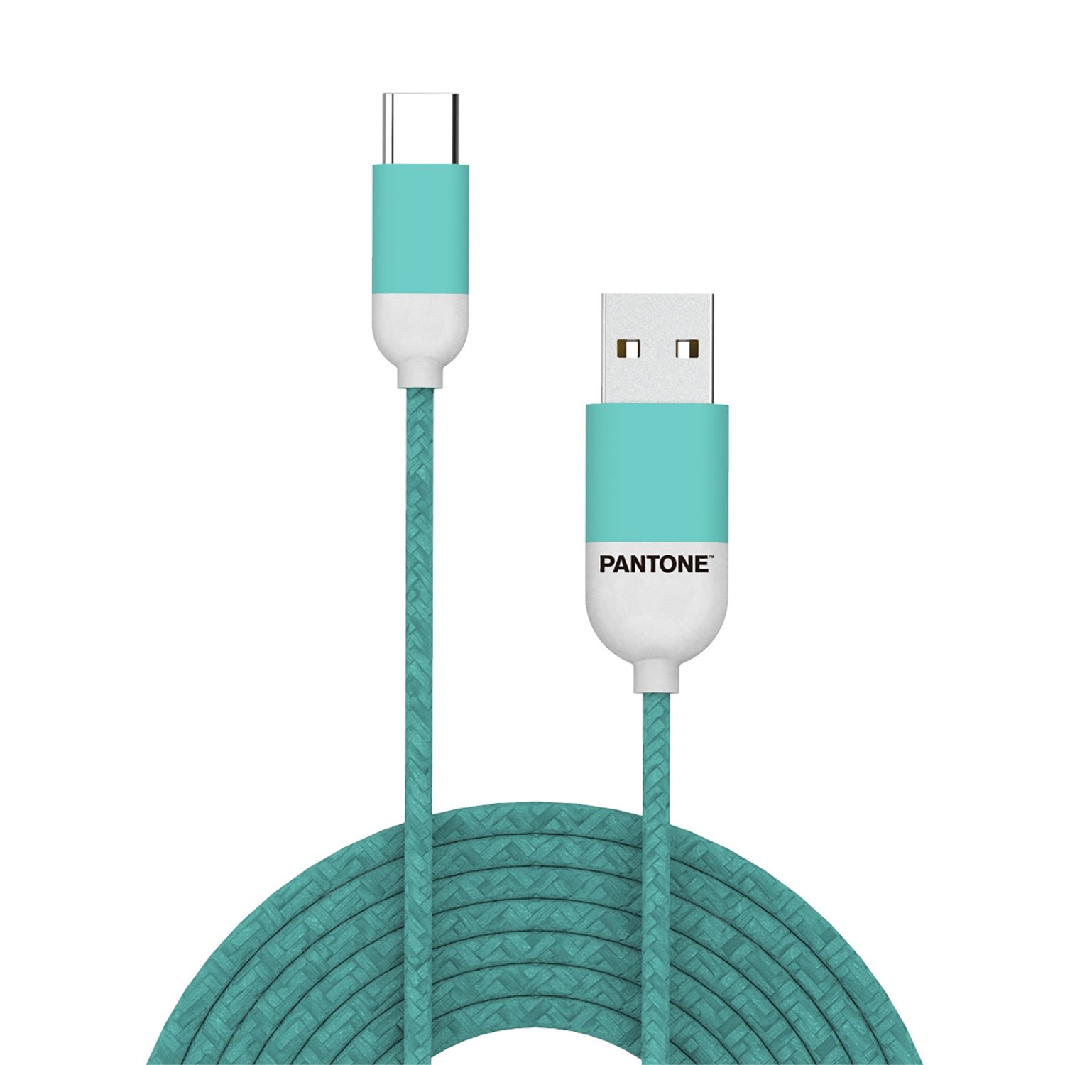 Celly Cavo USB A a USB C Pantone PT-TC001-5L, Lunghezza 1,5 m, Uscita 2.4A, Ciano