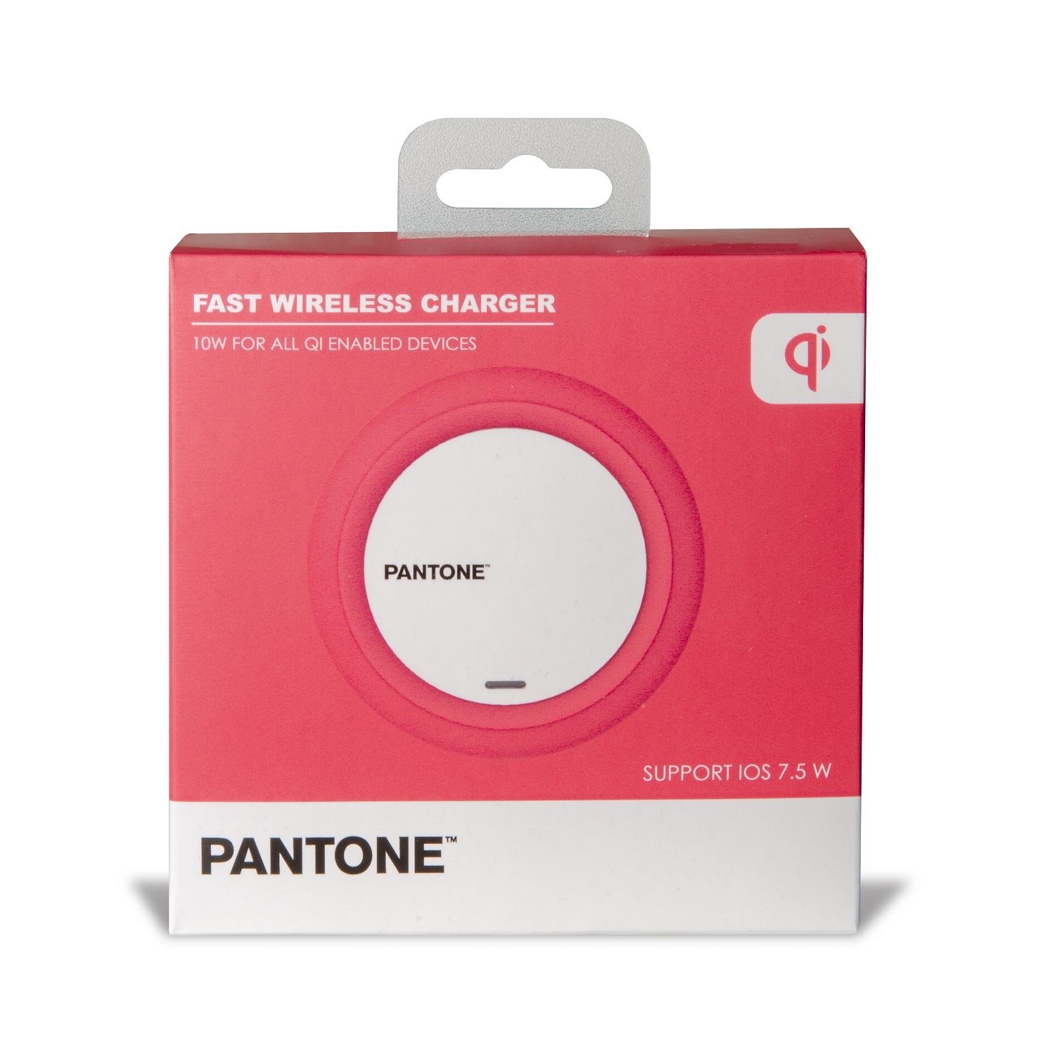 Celly Pantone PT-WC001P Caricabatterie Wireless Qi 7.5W per Smartphone - Colore Rosa, Design Compatto