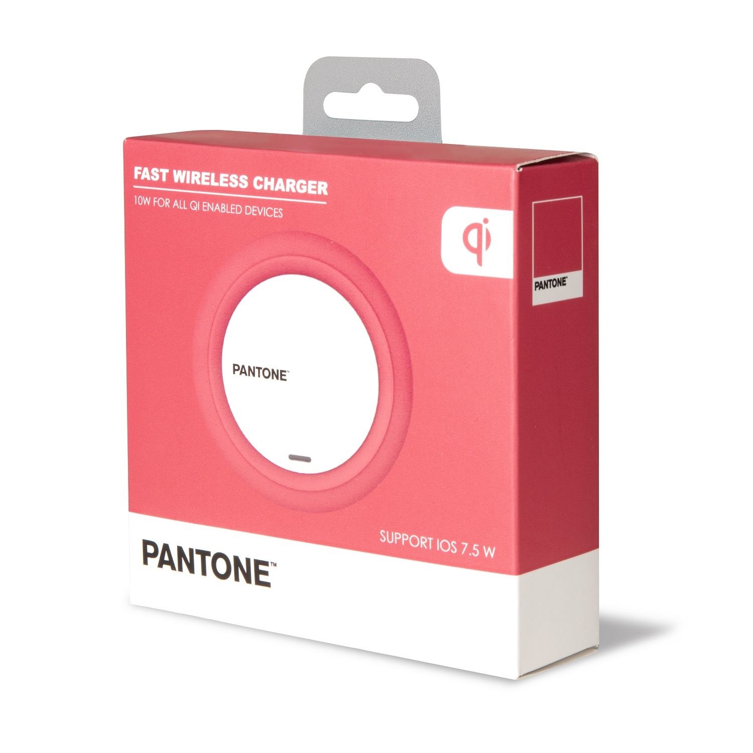 Celly Pantone PT-WC001P Caricabatterie Wireless Qi 7.5W per Smartphone - Colore Rosa, Design Compatto