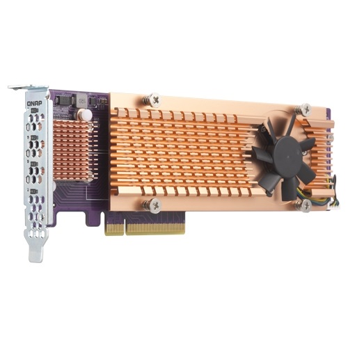 QNAP QM2-4P-384 - Scheda di espansione PCIe 3.0 con 4x M.2 2280 NVMe SSD e raffreddamento attivo