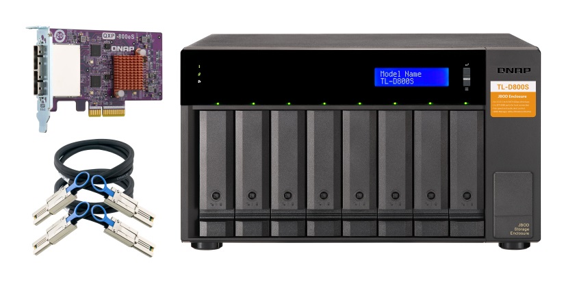 QNAP TL-D800S - Contenitore di archiviazione JBOD desktop a 8 alloggiamenti per HDD/SSD 2.5/3.5