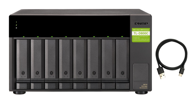 QNAP TL-D800C Contenitore di Unità di Archiviazione Esterno HDD/SSD 8 Baie SATA 3.5