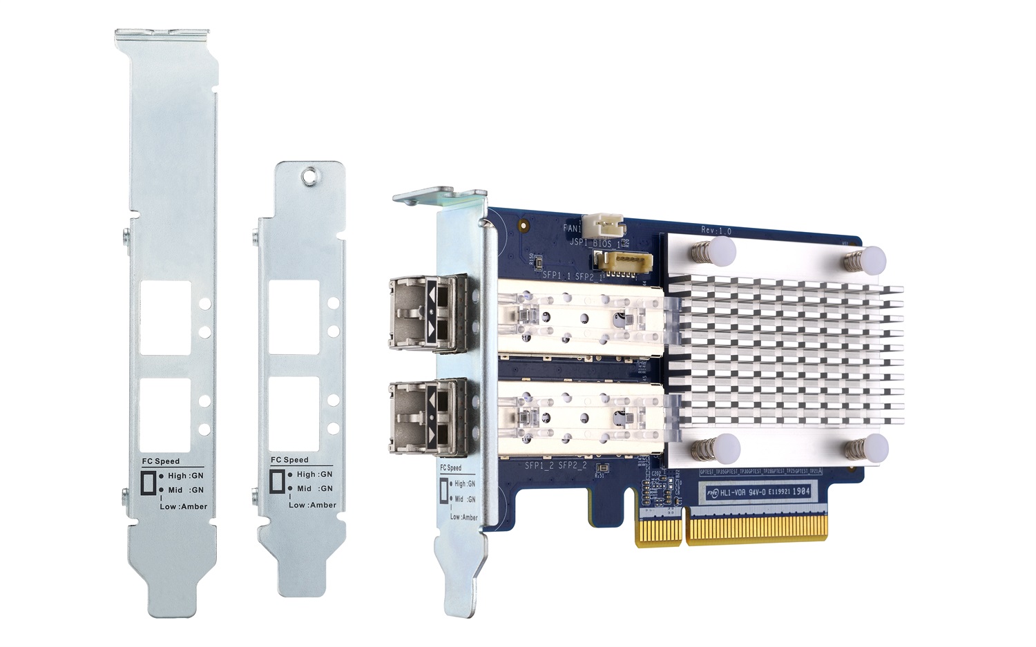QNAP QXP-32G2FC - Adattatore bus host PCIe 3.0 x8 - 32Gb Fibre Channel Gen 6 x 2 con 2 ricetrasmettitori SFP