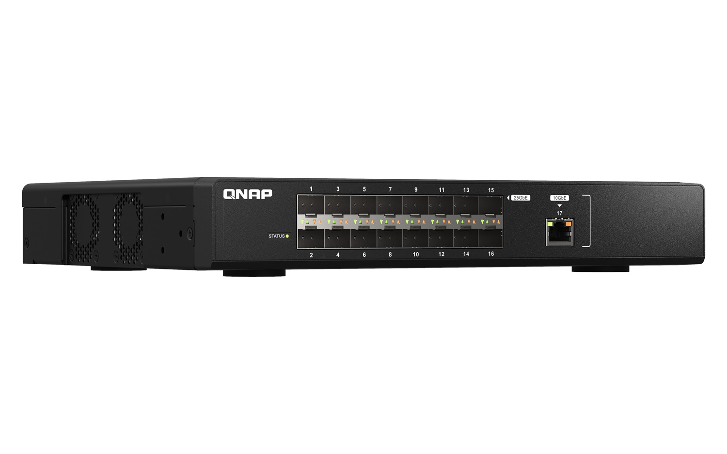 QNAP QSW-M5216-1T Switch di Rete Gestito L2 16 Porte SFP28 25GbE 1 Porta 10GbE NBASE-T Nero