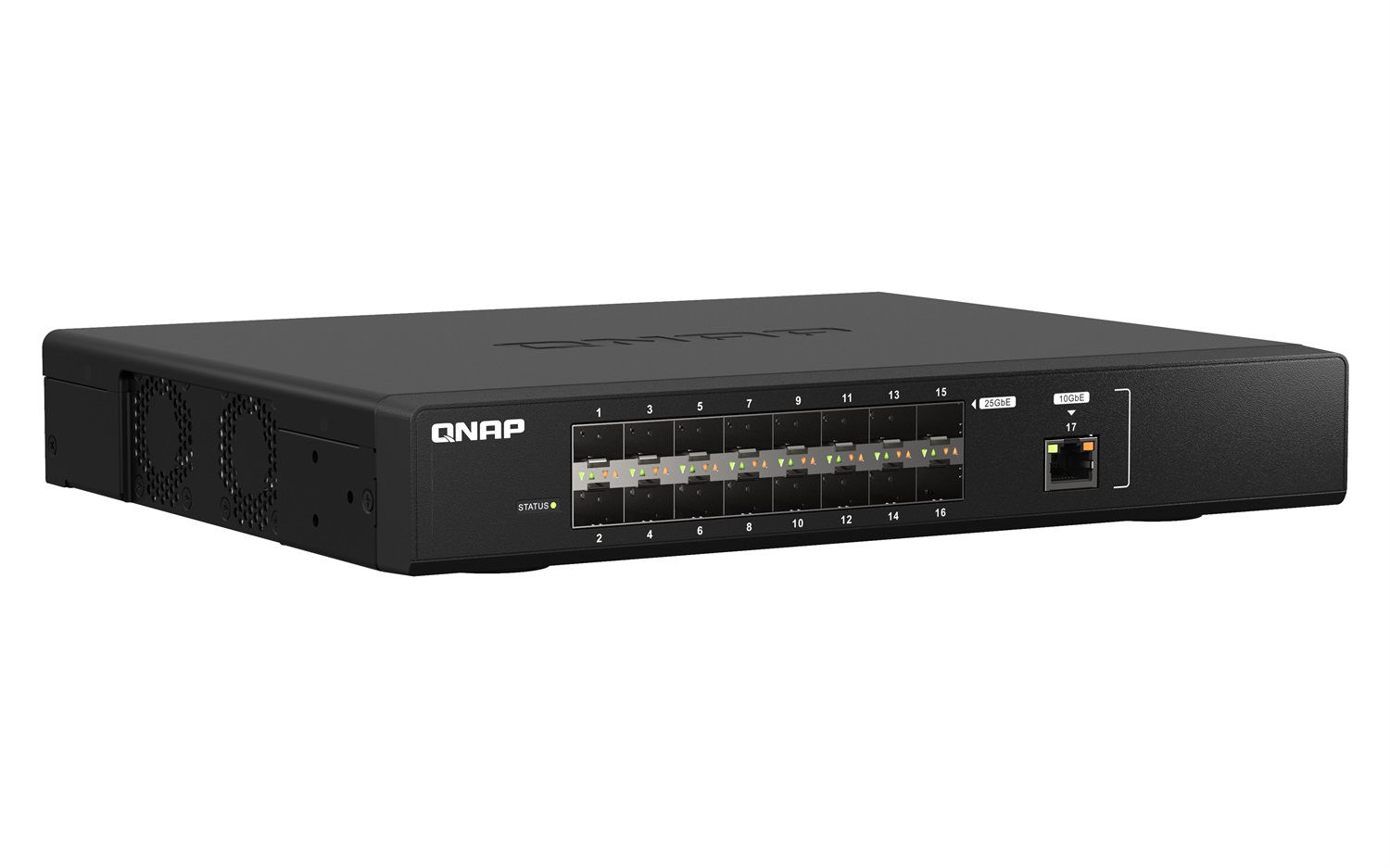 QNAP QSW-M5216-1T Switch di Rete Gestito L2 16 Porte SFP28 25GbE 1 Porta 10GbE NBASE-T Nero