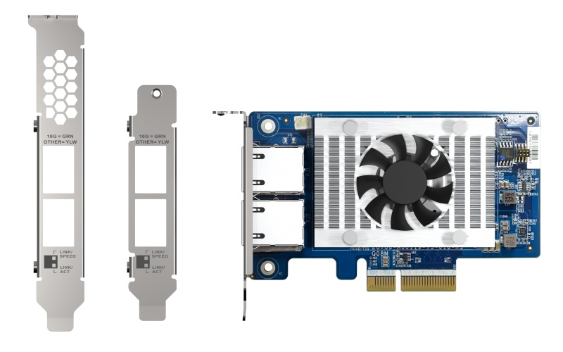 QNAP QXG-10G2T-X710 Scheda di Rete Interna PCIe Gen 3 10GbE con Doppia Porta e Controller Intel
