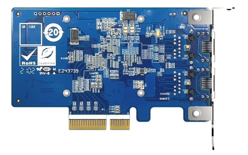 QNAP QXG-10G2T-X710 Scheda di Rete Interna PCIe Gen 3 10GbE con Doppia Porta e Controller Intel