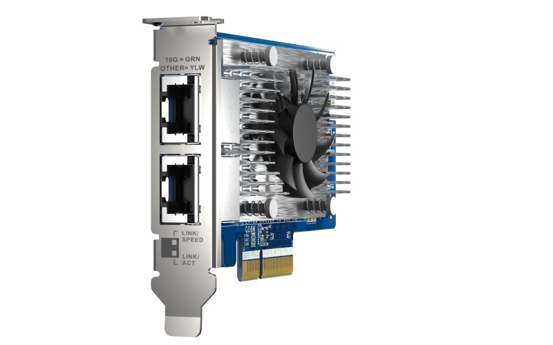 QNAP QXG-10G2T-X710 Scheda di Rete Interna PCIe Gen 3 10GbE con Doppia Porta e Controller Intel
