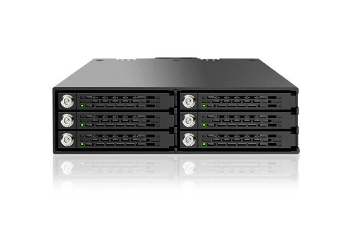 Icy Dock MB996SK-6SB Pannello Drive Bay Nero con 1 Ventola, Supporto per HDD/SSD fino a 9.5mm
