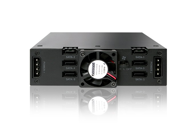 Icy Dock MB996SK-6SB Pannello Drive Bay Nero con 1 Ventola, Supporto per HDD/SSD fino a 9.5mm