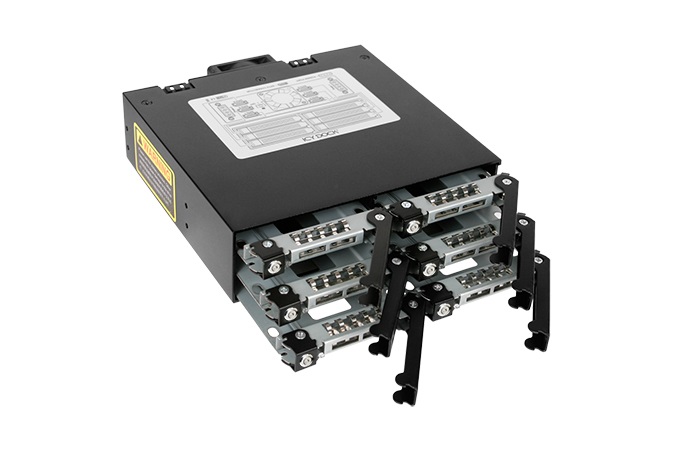 Icy Dock MB996SK-6SB Pannello Drive Bay Nero con 1 Ventola, Supporto per HDD/SSD fino a 9.5mm