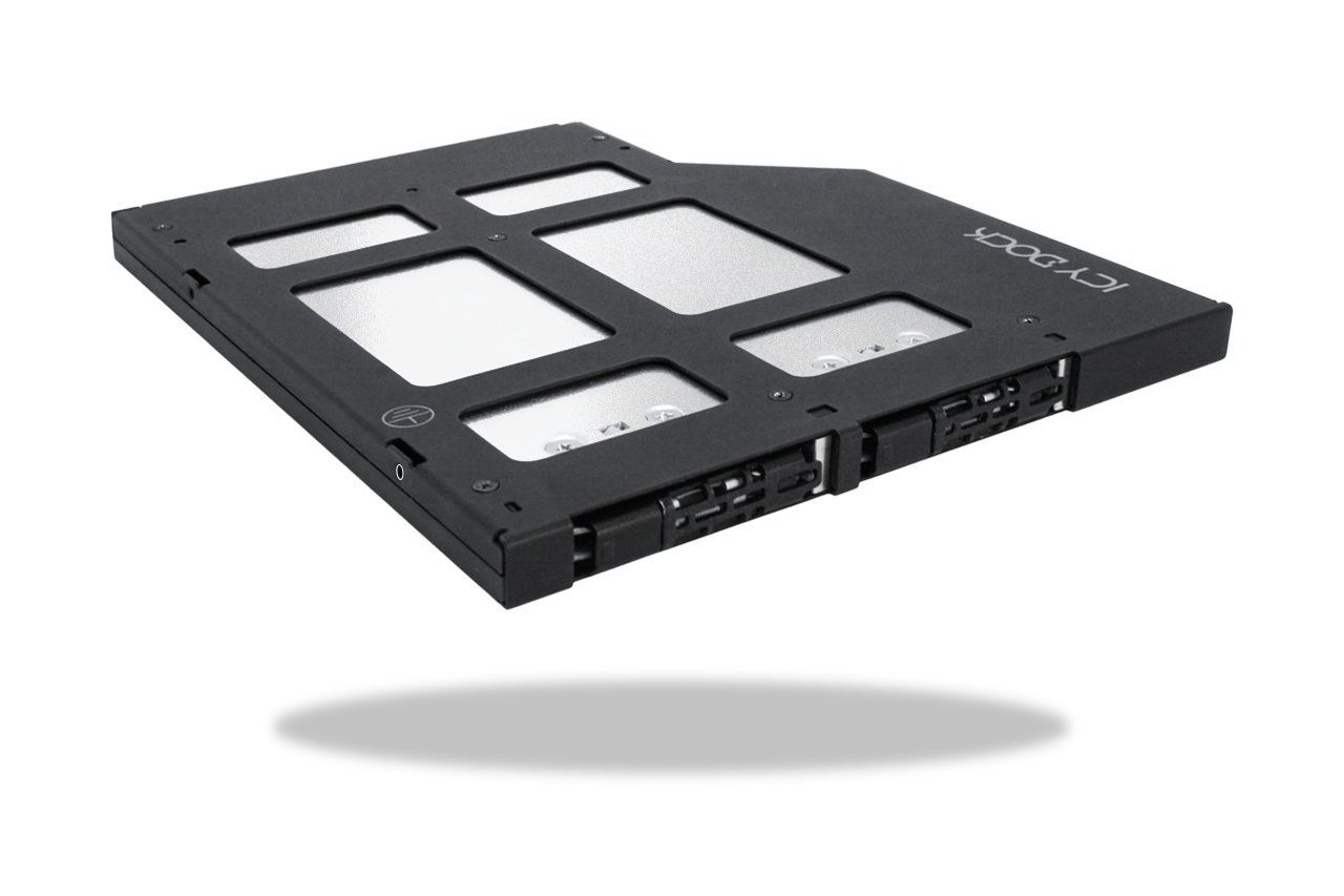 Icy Dock ToughArmor MB852M2PO-B - Adattatore Caddy Ultra Slim per 2x SSD NVMe M.2 con Rack Rimovibile