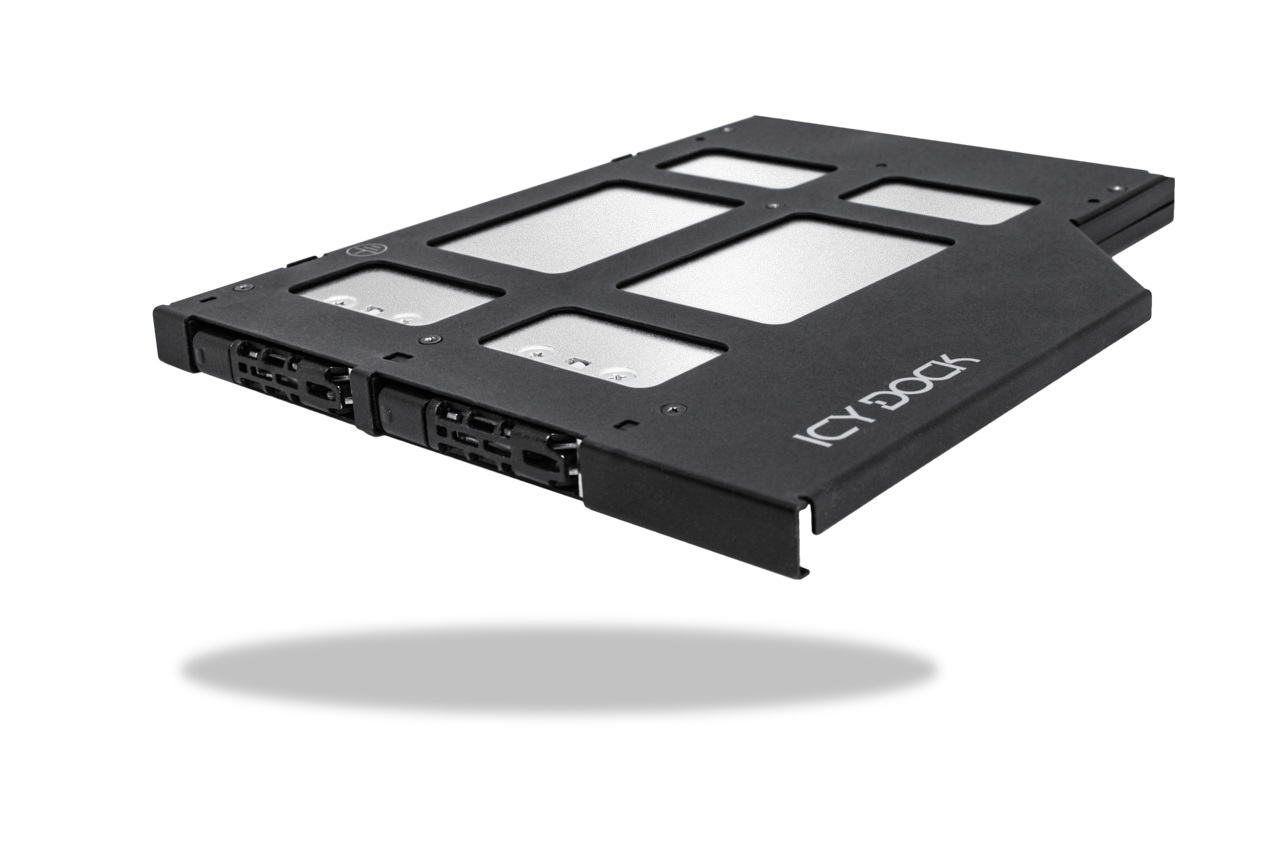 Icy Dock ToughArmor MB852M2PO-B - Adattatore Caddy Ultra Slim per 2x SSD NVMe M.2 con Rack Rimovibile