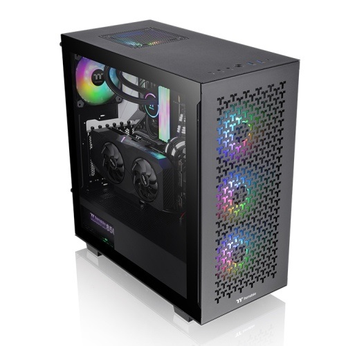 Thermaltake V350 TG ARGB Air Black - Case PC Midi Tower ATX con 4 mm di vetro temperato e 4 ventole incluse