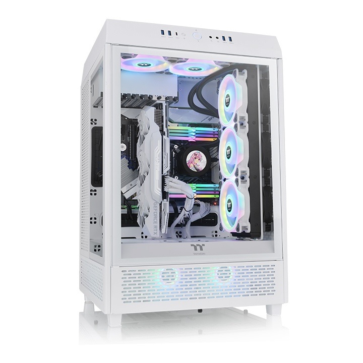 Thermaltake The Tower 500 Midi Tower Bianco - Case PC con Vetro Temperato, Supporto ATX/E-ATX/Micro ATX/Mini-ITX, 2 Ventole da 120mm Preinstallate