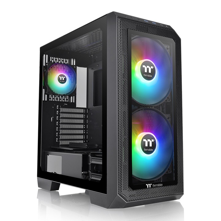 Thermaltake View 300 MX Midi Tower Nero con Vetro Temperato e Ventole ARGB-PWM