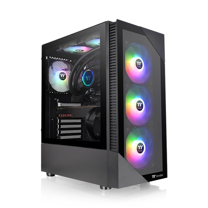 Thermaltake View 200 TG ARGB Midi Tower Nero - Chassis ATX con Ventole ARGB e Vetro Temperato