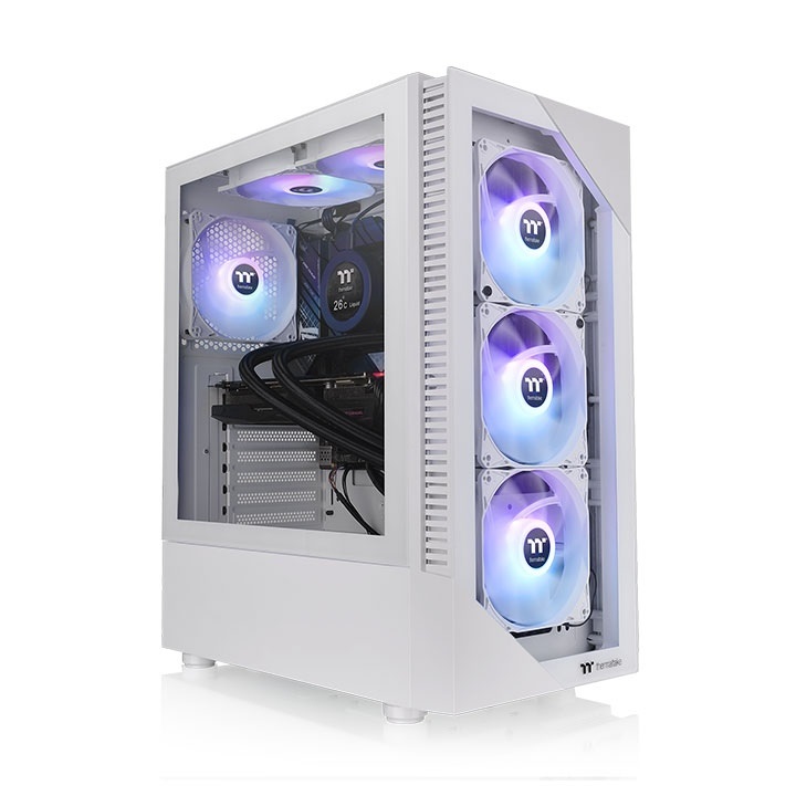 Thermaltake View 200 TG Snow ARGB Midi Tower Bianco con 3 Ventole 120 mm ARGB e Vetro Temperato