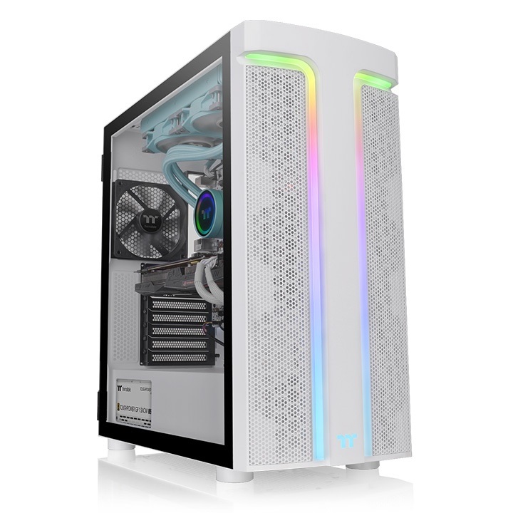Thermaltake H590 TG ARGB Midi Tower Bianco con Vetro Temperato, supporto E-ATX e Illuminazione RGB