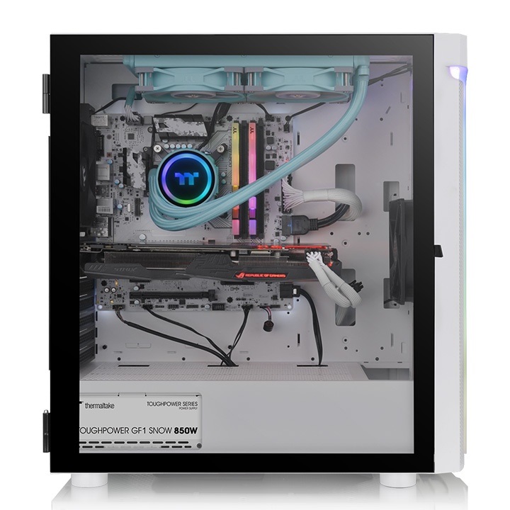 Thermaltake H590 TG ARGB Midi Tower Bianco con Vetro Temperato, supporto E-ATX e Illuminazione RGB