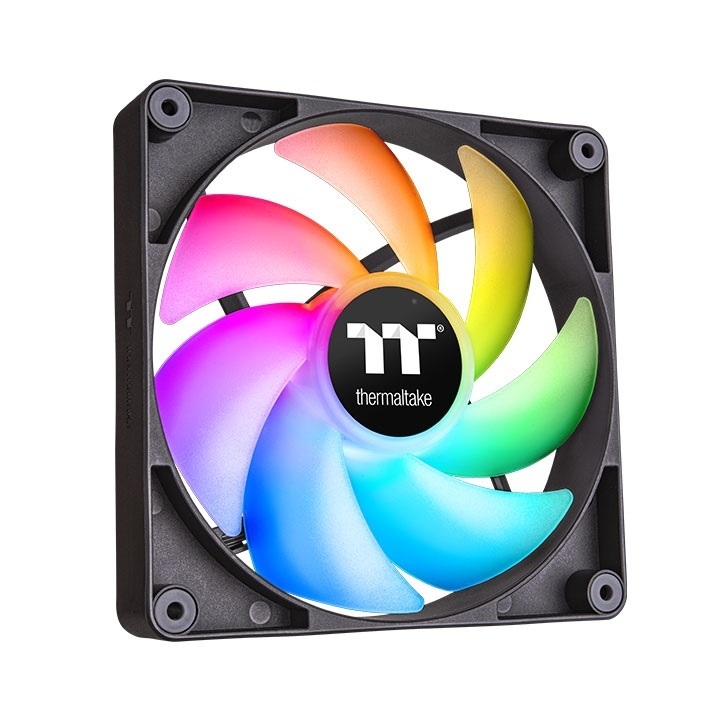 Thermaltake CT120 ARGB Sync Ventola di Raffreddamento 120mm PWM con 9 LED Indirizzabili - Nero e Bianco, 2 Pezzi