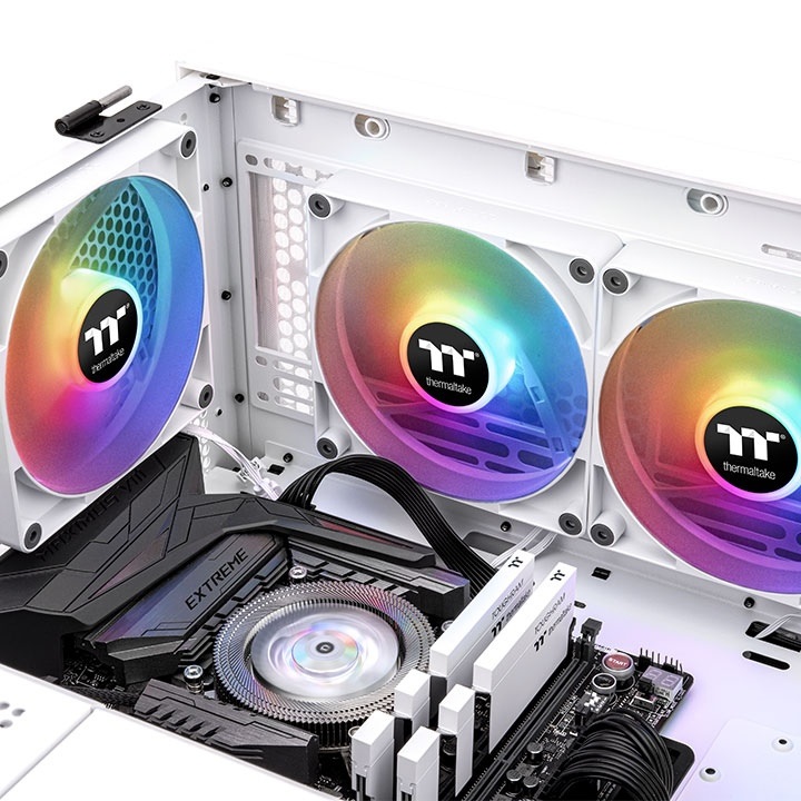 Thermaltake TT CT140 ARGB Sync Ventilatore PC Bianco - 2 pz, 500-2000 Giri/min, 30,5 dB, Flusso d'aria 77,37 pdc/min