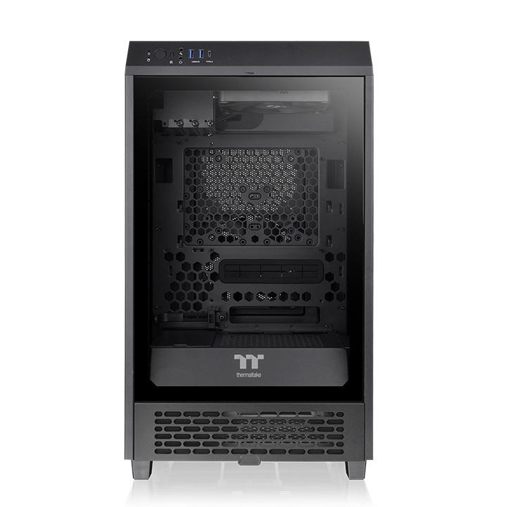 Thermaltake The Tower 200 Mini Tower Nero - Case PC Mini-ITX con Design Verticale e Vetro Temperato