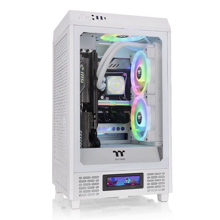 Thermaltake The Tower 200 Mini Tower Bianco con Vetro Temperato e Ventole da 140 mm