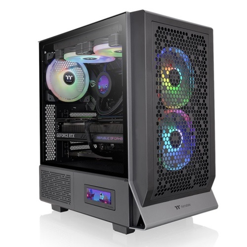 Thermaltake Ceres 300 TG ARGB Midi Tower Nero con Vetro Temperato, Compatibile ATX/E-ATX/Micro ATX/Mini-ITX, 2 Ventole ARGB da 140mm