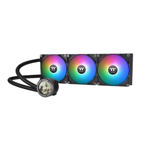 Thermaltake TH420 V2 Ultra ARGB Sync Raffreddatore di liquidi All-In-One 420mm con Display LCD, 500-1800 Giri/min, 34,7 dB, Nero