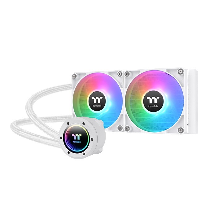 Thermaltake TH240 V2 ARGB Sync CPU Liquid Cooler Snow Edition - Kit di raffreddamento a liquido 24 cm Bianco con design a specchio infinito