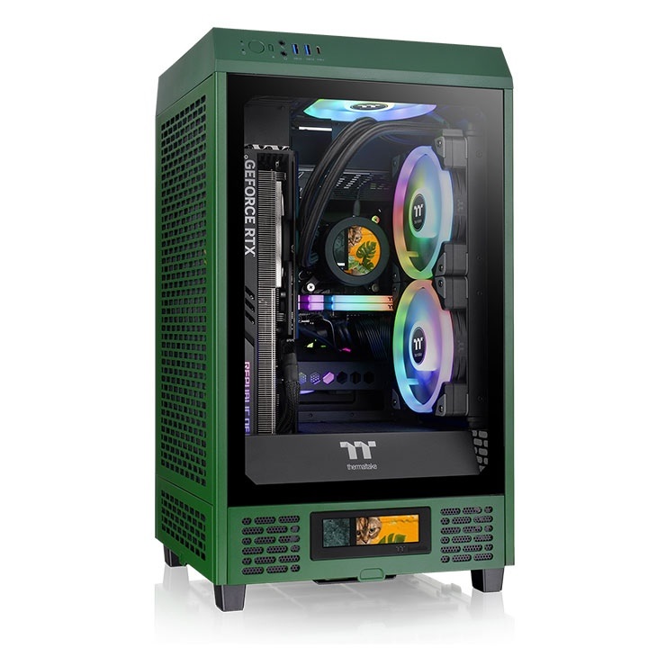 Thermaltake The Tower 200 Mini Tower Verde Racing - Case Mini-ITX con Vetro Temperato e Ventole da 140 mm