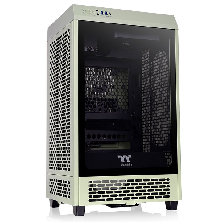Thermaltake The Tower 200 Mini Chassis Mini-ITX Verde Matcha con Vetro Temperato e Ventole da 140 mm