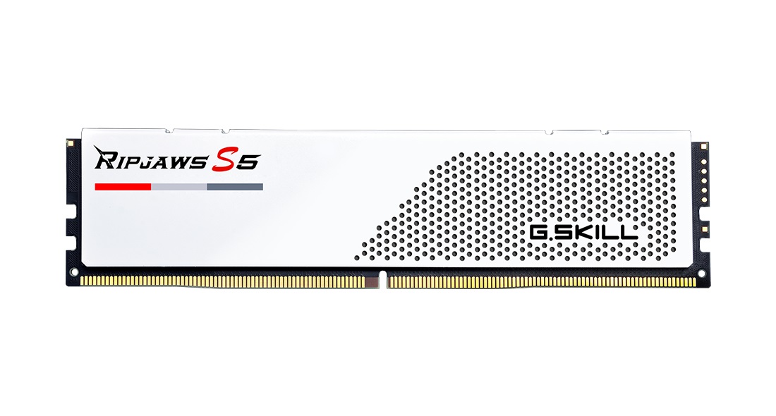 G.Skill Ripjaws F5-6000J3238F16GX2-RS5W - Memoria RAM 32 GB (2 x 16 GB) DDR5 6000 MHz, 288-pin DIMM, Bianco, XMP