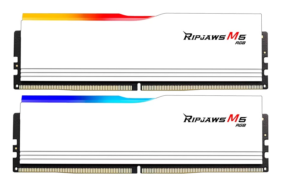 G.Skill Ripjaws M5 RGB 32 GB (2 x 16 GB) DDR5 6400 MHz CL36 Bianco - Memoria DIMM con Intel XMP